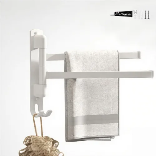 Miniatura 16 de Toallero, toallero giratorio mejorado de aluminio de aviación cuatro en uno, toalleros para baño, ahorro de espacio, oscilante, rotación de 180°