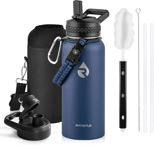 Miniatura 30 de RAYMYLO Botella de agua aislada de 24 onzas, de acero inoxidable con triple pared al vacío (fría durante 48 horas, caliente durante 24 horas), a