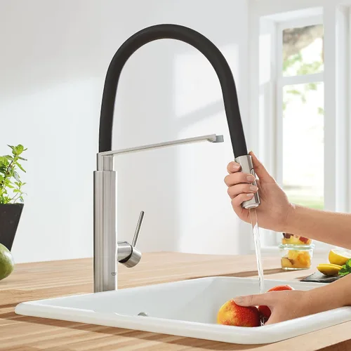 Miniatura 6 de GROHE 31492DC0 Concetto Semi-Pro Grifo de cocina con rociador extraíble Supersteel (acero inoxidable)
