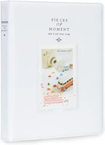 Ablus Álbum de fotos de 128 bolsillos, compatible con Fujifilm Instax Mini y Polaroid Snap PIC-300, Kodak Mini película de 3 pulgadas (blanco)