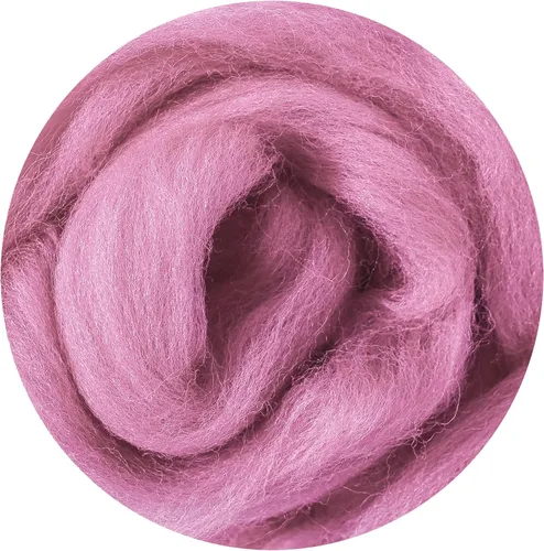 Miniatura 130 de 24 tipos de lana rosa, 4.23 oz (120 g), adecuado para fieltro húmedo y fieltro de aguja de telas hiladas de lana. Un paquete de prueba está Tonos