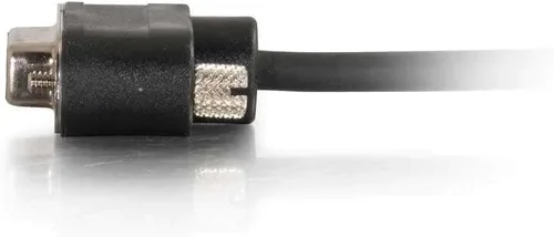 C2G 52179 Serial RS232 DB9 - Cable de módem nulo con conectores de perfil bajo F/F, clasificación CMG en pared, color negro (25 pies, 25.0 ft)