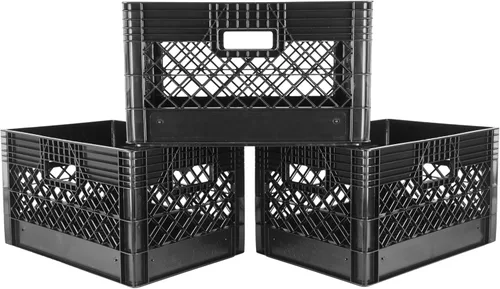 Hudson Exchange - Contenedor de almacenamiento de malla de grado comercial con mango de caja de leche de 19 x 13 x 11 pulgadas (24 cuartos de galón,