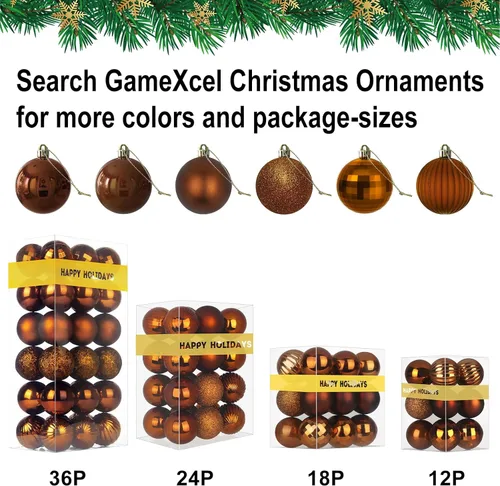 Miniatura 7 de Esferas pequeñas de bronce de 1.6 pulgadas para decoración del árbol de Navidad, adornos inastillables para cumpleaños, Halloween, vacaciones, boda