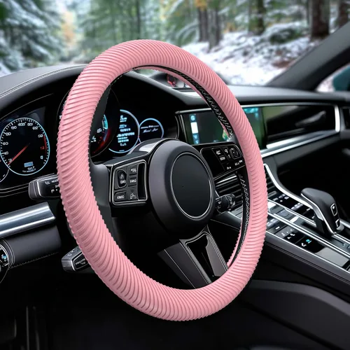 Miniatura 17 de WOCOCN Funda para volante de automóvil, funda delgada de silicona antideslizante para hombres y mujeres, accesorios interiores universales