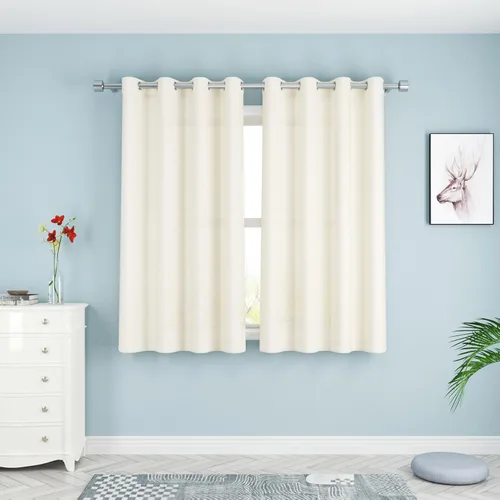 Miniatura 44 de UPOPO Cortinas de niveles de cocina negras de privacidad de lino texturizado de 24 pulgadas de largo, cortinas de café sobre el fregadero, cortinas