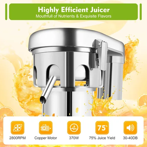 Miniatura 3 de Máquina extractor de jugo comercial resistente, fabricante de exprimidores de acero inoxidable para frutas y verduras Herramienta centrífuga