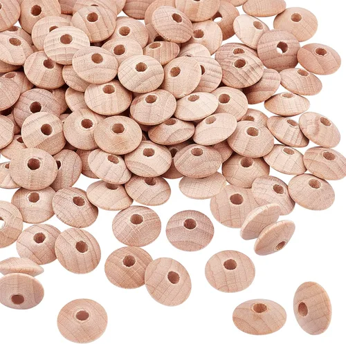 PH PandaHall 120 cuentas sueltas redondas de madera Burlywood de 0.472 pulgadas (0.472 in) para decoración de joyas, manualidades