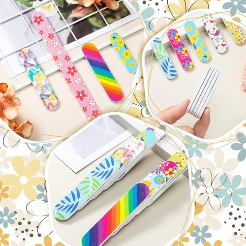 Miniatura 7 de 60 limas de uñas de verano, tablero de esmeril colorido, grano 150/150, mini limas de uñas a granel de doble cara, herramientas profesionales