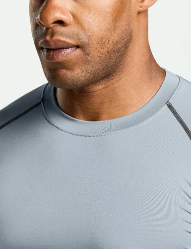 Miniatura 6 de ATHLIO - Paquete de 1 o 3camisetas de compresión de manga larga con FPU 50+ para hombre, camiseta de protección para deportes acuáticos