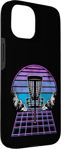 Miniatura 3 de Disco Golf Basket 90s Synthwave Sunset Retrowave Frisbee Golf Case para iPhone 15