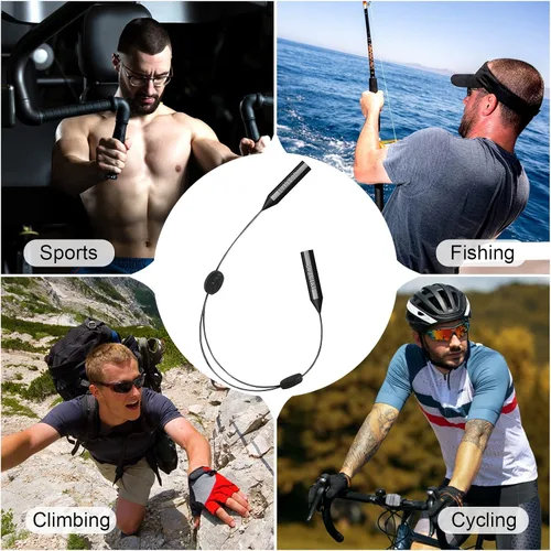 Miniatura 7 de SMARTTOP Correa para gafas, soporte ajustable con dos agujeros mejorados, correa de cuerda para anteojos sin cola, soporte para gafas de sol