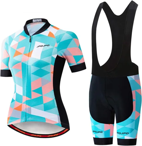 Hotlion Conjuntos de camisetas de ciclismo para mujer, ropa de ciclismo de verano, trajes de bicicleta de carretera, ropa de ciclismo de manga corta
