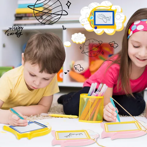 Miniatura 5 de 24 piezas de mini tablero magnético de dibujo para niños, tablero de garabatos borrable, bloc de escritura de bocetos colorido para recompensas