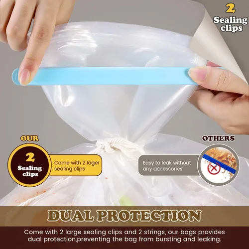 Miniatura 4 de Bolsa de salmuera, 26 x 22 pulgadas, paquete de 2, bolsa de salmuera de pavo extra grande con 2 cuerdas y 2 clips más grandes, materiales gruesos