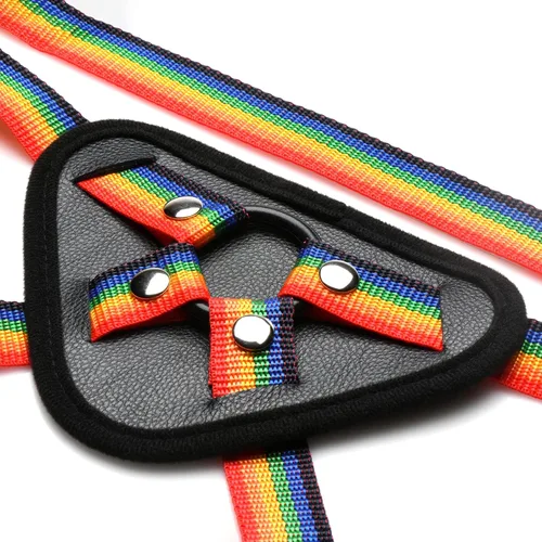 Miniatura 4 de Strap-U Ride The Rainbow con junta tórica universal que se adapta a cualquier consolador de correa. Arnés sexual para mujer, lavable a máquina