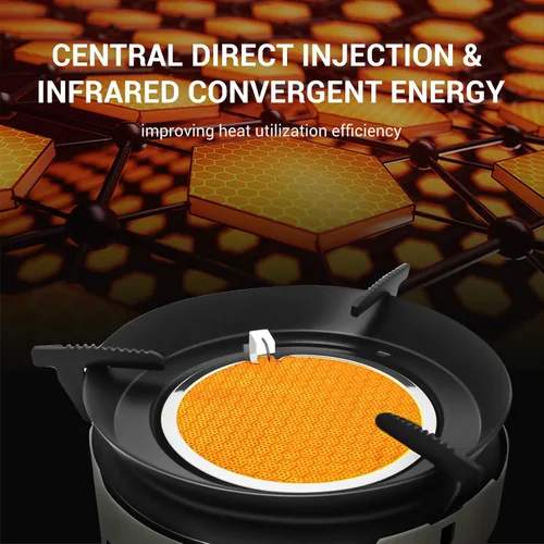 Miniatura 3 de Estufa de camping 3600W Estufa portátil para mochileros con encendido piezoeléctrico, adaptador de recipiente de combustible, estufa de gas a prueba