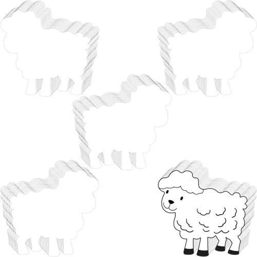 Geyee 100 recortes de ovejas para el aula, tablón de anuncios, recortes de papel de oveja, decoración de pizarra para manualidades, decoración