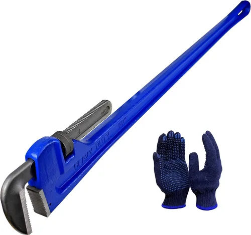 Miniatura 9 de Juego de llaves para tubos, 8" 10" 14" 18" Apertura de mandíbula ajustable, mango recto de hierro fundido, llave de fontanería, herramienta perfecta