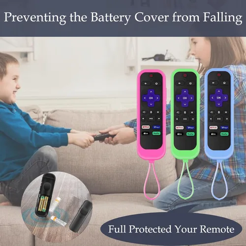 Miniatura 6 de Juego de 3 fundas para controles remotos Westinghouse Roku TV Onn Roku TCL Hisense Roku Funda protectora de silicona universal para Roku Remote
