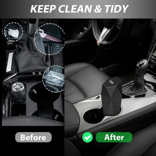 Miniatura 2 de Bote de basura para automóvil con tapa, 1 paquete de bote de basura para automóvil, a prueba de fugas, mini bote de basura para automóvil, hogar