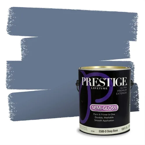 Miniatura 1236 de Pintura Exterior + imprimación PRESTIGE, todo-en-uno, 1 galón, acabado mate, color comparable al Valspar* Royal Gray* VS151-Gris real