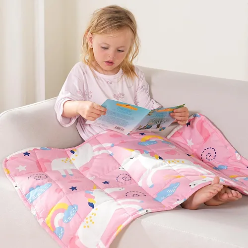 Miniatura 37 de Kivik Manta con peso de 3 libras, transpirable, pequeña y pesada, para dormir y relajarse, para cama, sofá, hogar, escuela, lavable a máquina