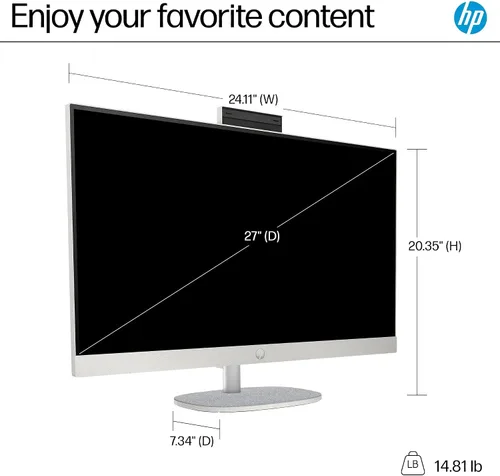 Miniatura 3 de HP Escritorio todo en uno con pantalla táctil de 27 pulgadas, Windows 11 Pro PC para negocios y hogar, pantalla LED antirreflejos FHD de 27