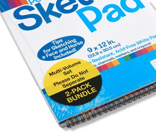 Miniatura 11 de Melissa & Doug Papel de dibujo, bloc de bocetos, paquete de 2 unidades para colorear, escribir o pintar (9 x 12 pulgadas), 50 hojas cada uno, bloc