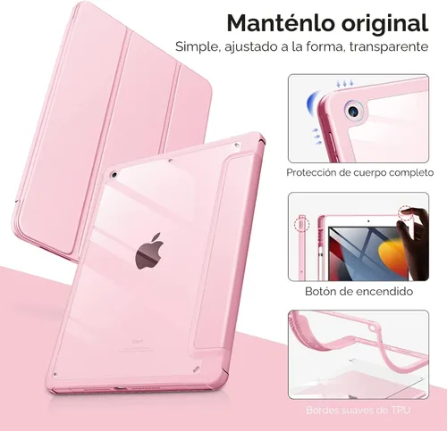 Miniatura 3 de VIKESI - Funda para iPad de 9ª / 8ª / 7ª generación de 10.2 pulgadas (lanzada en 2021/2020/2019), parte trasera transparente, cubierta de marco