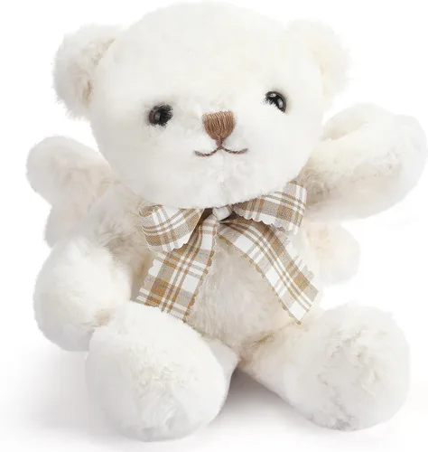 Miniatura 7 de HyDren Animal de peluche de oso de ángel con alas, muñecas de oso blanco para niños y niñas, regalo de cumpleaños (peluche, clásico)
