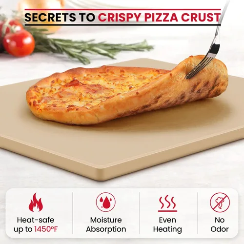 Miniatura 5 de Unicook Piedra de Pizza Grande para Horno de 20 Pulgadas, Piedra Rectangular para Hornear de 20" x 13.5" x 0.67", Bandeja para Pan de Cordierita