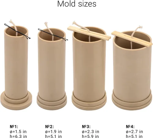 Miniatura 3 de Juego de 4 moldes de velas para hacer velas, moldes de cera derretida para manualidades, moldes de cera para velas