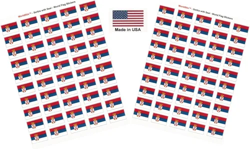 Miniatura 306 de 100 calcomanías de la bandera de Alaska; 1.5" x 1" hechas en Estados Unidos, calcomanías autoadhesivas de la bandera del estado para álbumes
