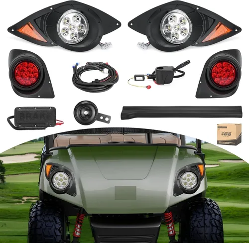 10L0L Kit de faros delanteros y luces traseras para carrito de golf para Yamaha G29 YDR Drive 2007-2016, kit de luces legales de calle de lujo con