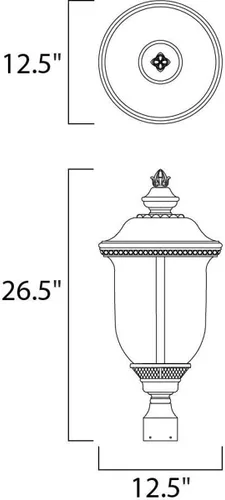 Miniatura 2 de Maxim 3420WGOB Carriage House - Vidrio de agua tradicional de aluminio fundido DC para exteriores, montaje en poste/poste, 3 luces, 120 vatios