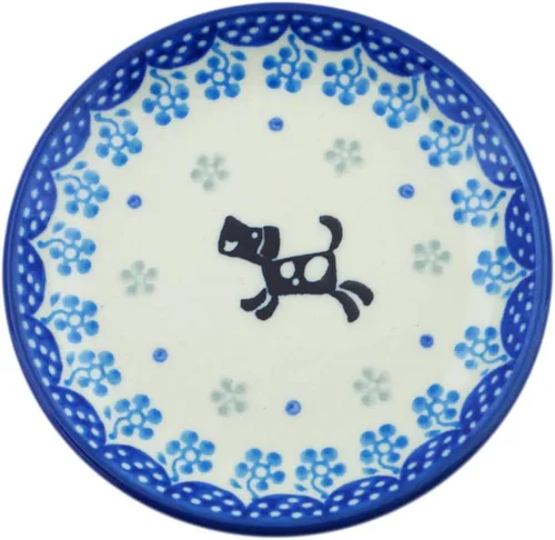 Miniatura 15 de Polmedia Polish Pottery Mini plato, placa de posavasos UNIKAT - Un patrón de cuento de hadas de flores hecho a mano en Boleslawiec Polonia por