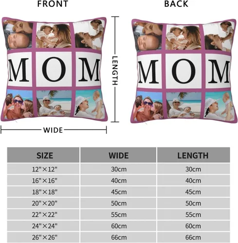 Miniatura 2 de Funda de almohada personalizada con fotos con collage de Best Mom Ever, funda de cojín personalizada para el día de la madre, aniversario, boda, 6