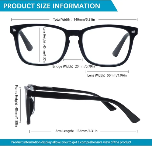 Miniatura 2 de Paquete de 5 lentes de lectura con bloqueo de luz azul, lectores de bisagra de resorte para mujeres y hombres, anteojos nerd con filtro anti rayos