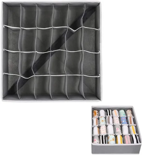 Youngine Organizadores de armario plegables de 24 celdas, divisores de cajones, cajas de almacenamiento plegables para brasieres, ropa interior,