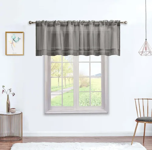 Miniatura 12 de July Joy Cortinas traslúcidas con textura de niveles blancos para cocina, cortinas semitransparentes con bolsillo para barra, cortinas pequeñas