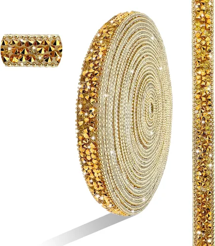 Miniatura 8 de Cinta de Diamantes de Imitación de Resina AB Autoadhesiva de 6 Yardas, Tiras de Cristal, Cinta Brillante de Diamantes de Imitación de Resina