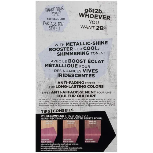 Miniatura 3 de Got2b Metallics - Color permanente para el cabello, color rosa Sakura M84