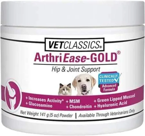 Vet Classics ArthriEase-Gold - Soporte para cadera y articulaciones para perros, gatos, suplemento de salud de mascotas, alivia dolores, molestias,