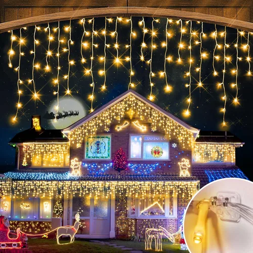 Miniatura 8 de Luces de Halloween para exteriores de 52 pies, 480 luces LED de Halloween moradas y naranjas, 12 modos de iluminación con temporizador de memoria
