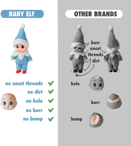 Miniatura 6 de Muñeca de elfo bebé de Navidad en mono azul