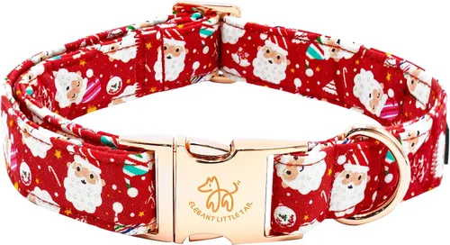 Miniatura 53 de Elegant Little Tail - Collar para perro de otoño, collar floral naranja duradero para perros medianos, ajustable para mascotas macho o hembra
