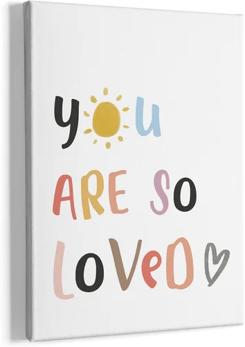 Miniatura 5 de HIWX Lienzo enmarcado con cita positiva con texto en inglés "I Love You To The Moon And Back" (I Love You To The Moon And Back) - Lienzo enmarcado