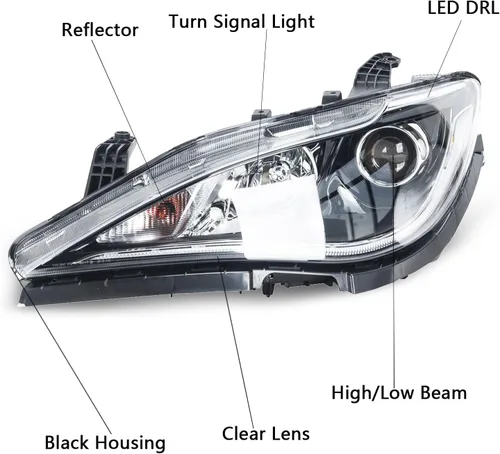 Miniatura 6 de Faro delantero halógeno del lado izquierdo del conductor sin LED DRL compatible con Chrysler Pacifica 68370845AA 68370845AD 68370845AC 2017-2020