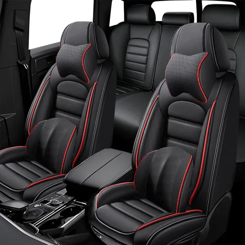 Miniatura 9 de 5 fundas de asiento para Chevy Aveo 2005-2023, fundas de asiento de automóvil de cuero, impermeables, antideslizantes, suaves, cómodas fundas